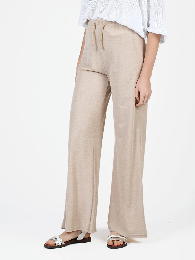 Pantaloni donna a palazzo - beige