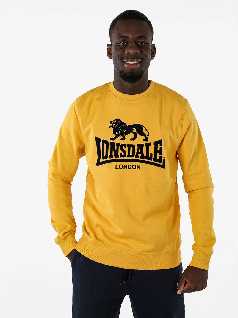 Felpa girocollo da uomo con logo - giallo