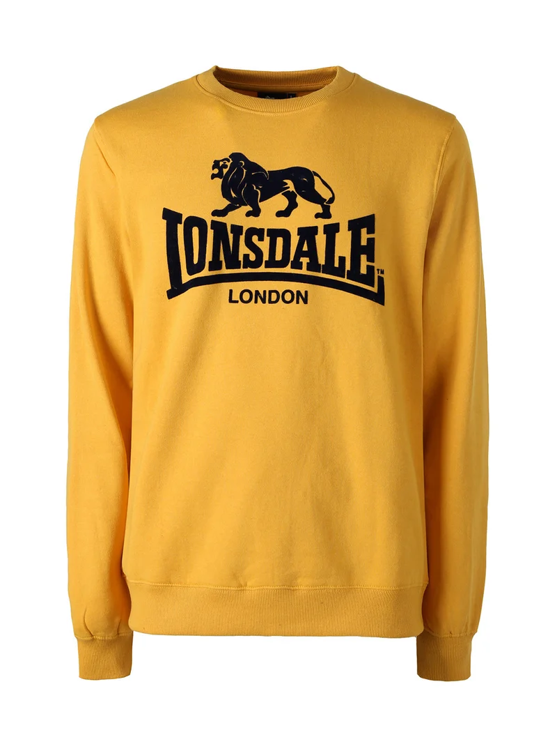 Felpa girocollo da uomo con logo - giallo