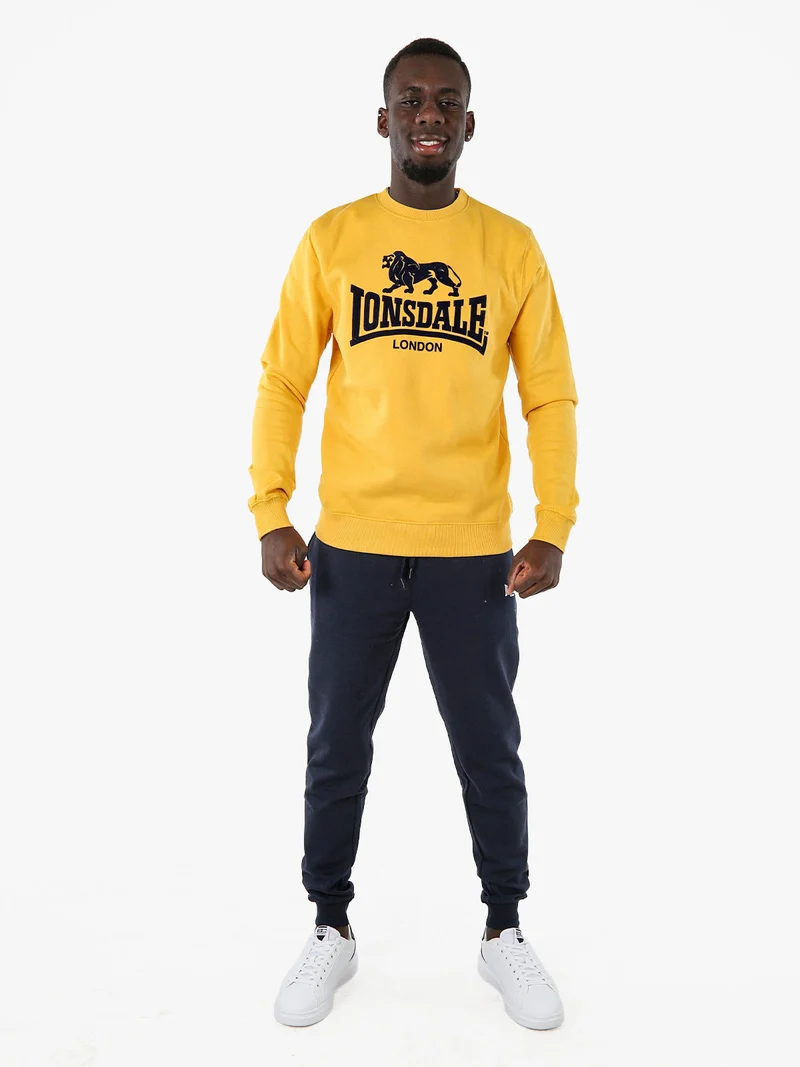 Felpa girocollo da uomo con logo - giallo