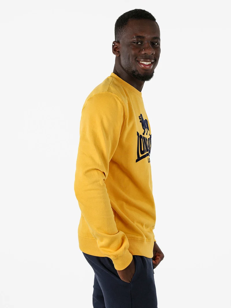 Felpa girocollo da uomo con logo - giallo