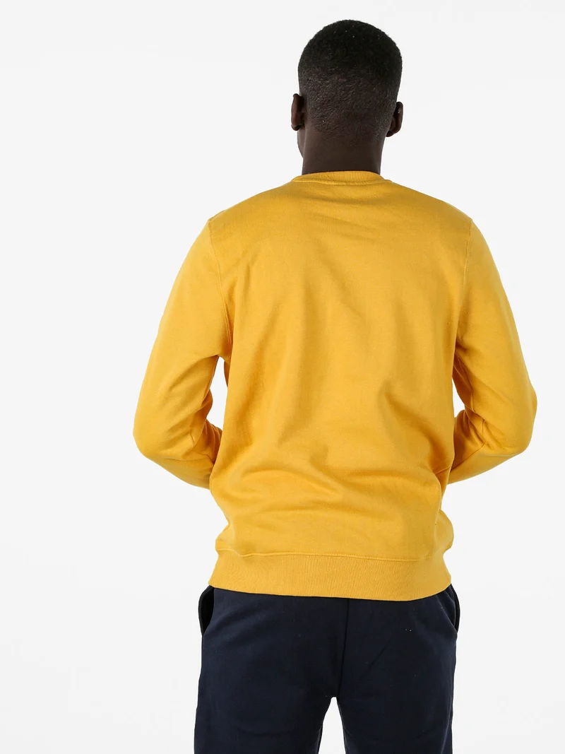 Felpa girocollo da uomo con logo - giallo