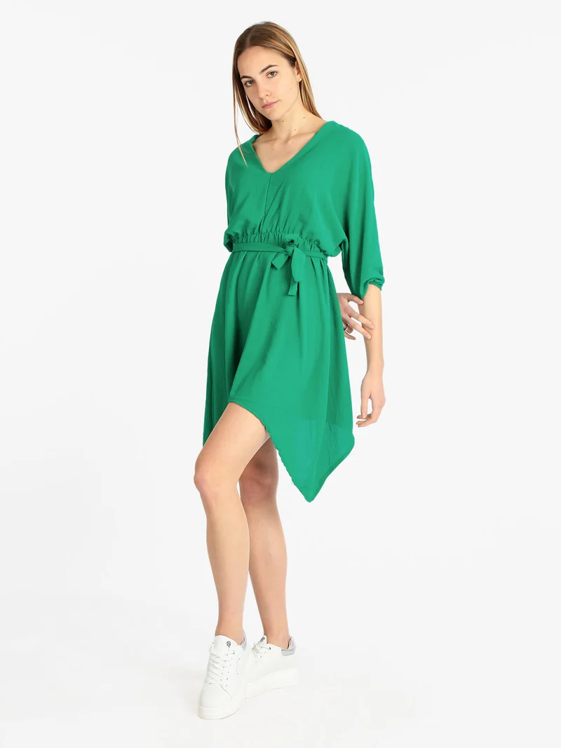 Vestito donna con cintura - verde