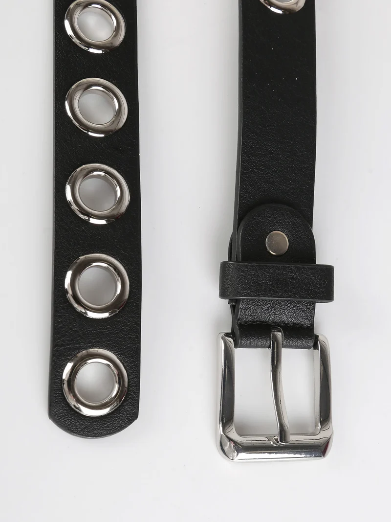 Cintura da donna con anelli - nero