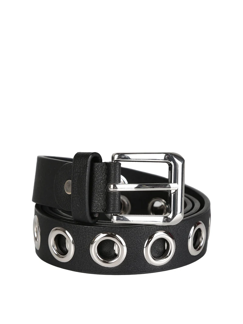 Cintura da donna con anelli - nero