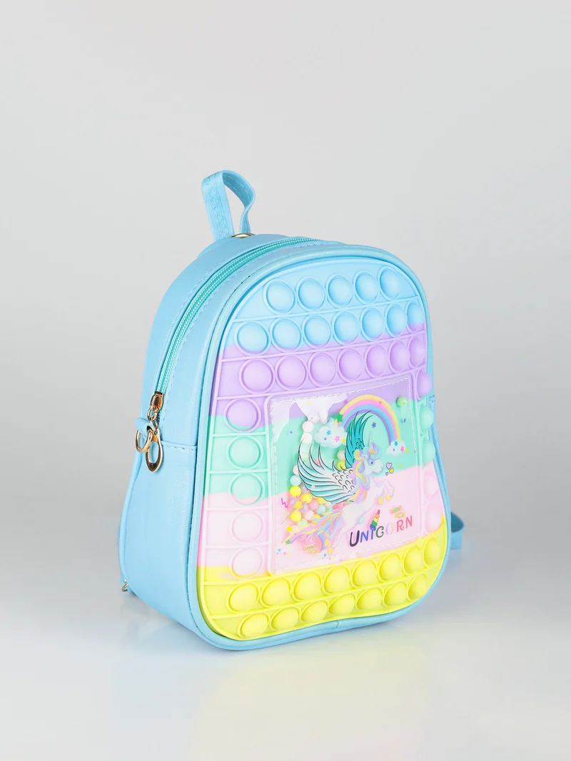 Zainetto bimba con pop it - azzurro
