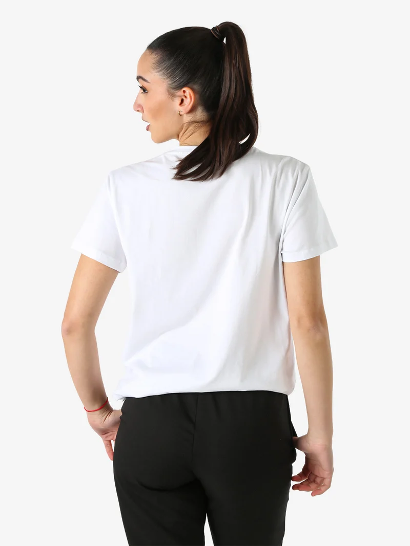 T-shirt donna orsacchiotto con strass - cammello