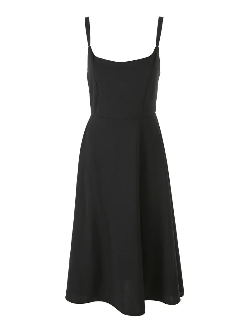 Abito donna svasato con doppie spalline strette - nero