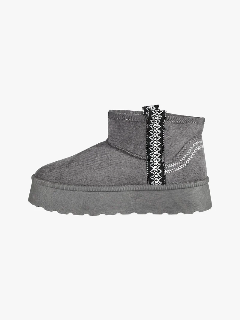 Stivaletti donna pelosi con platform - grigio