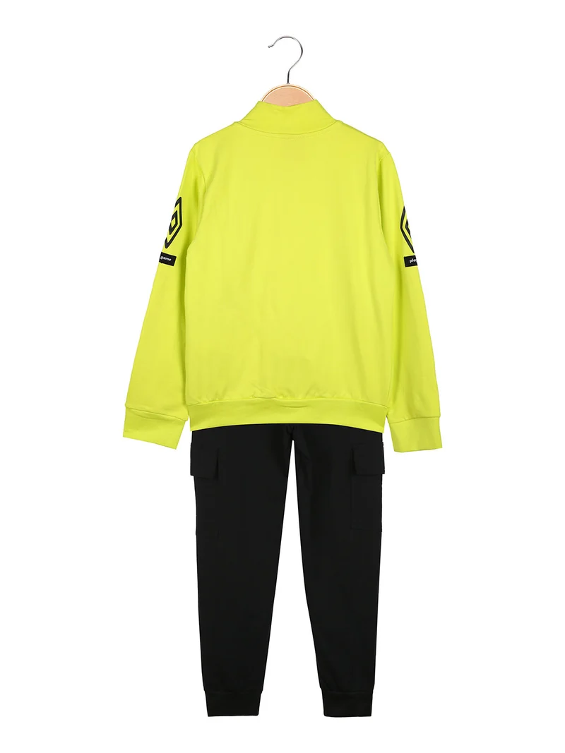 Completo tuta 2 pezzi da ragazzo full zip con pantaloni cargo - mela
