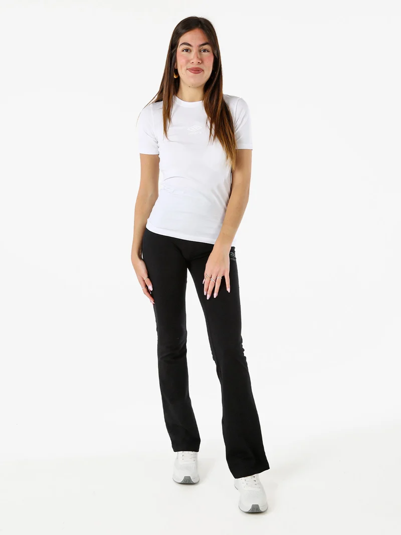T-shirt sportiva da donna in cotone elasticizzato - bianco