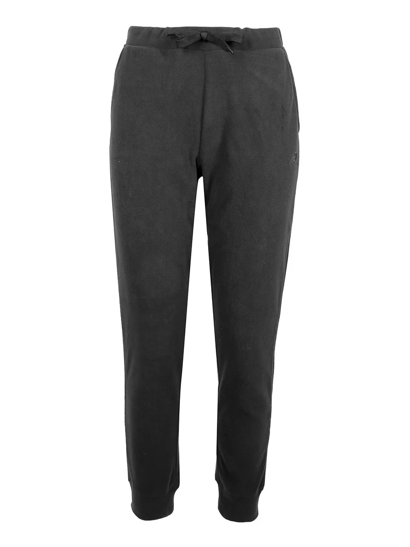 Pantaloni in pile da donna con polsini - grigio scuro
