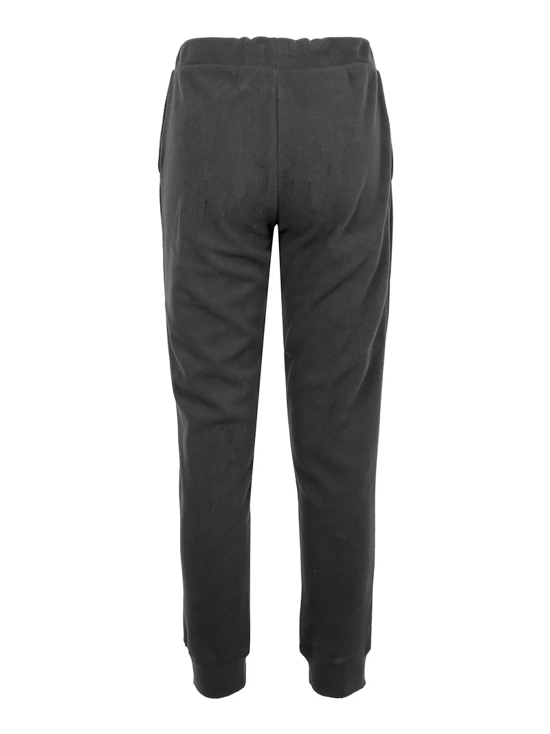 Pantaloni in pile da donna con polsini - grigio scuro