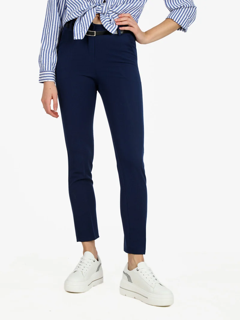 Pantaloni classici da donna a sigaretta - blu