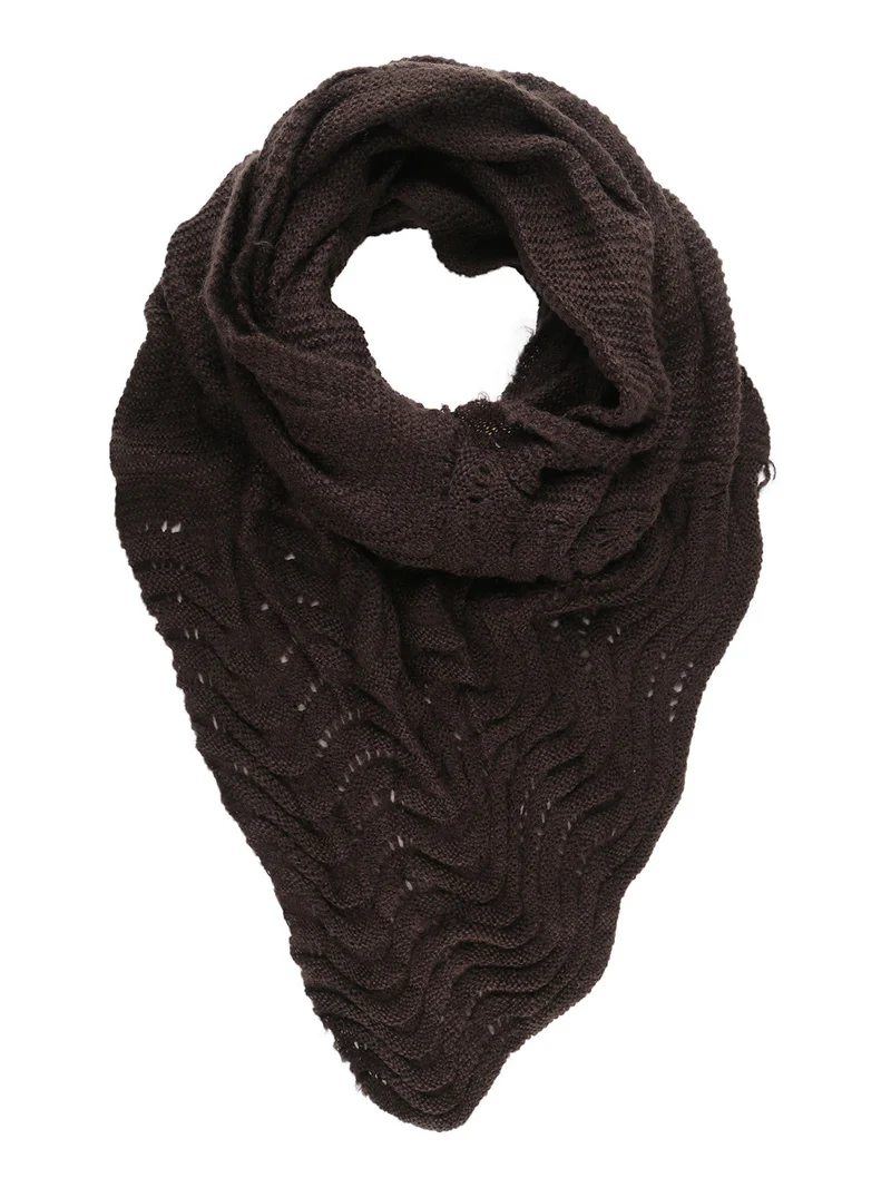 Scaldacollo da donna in maglia - marrone