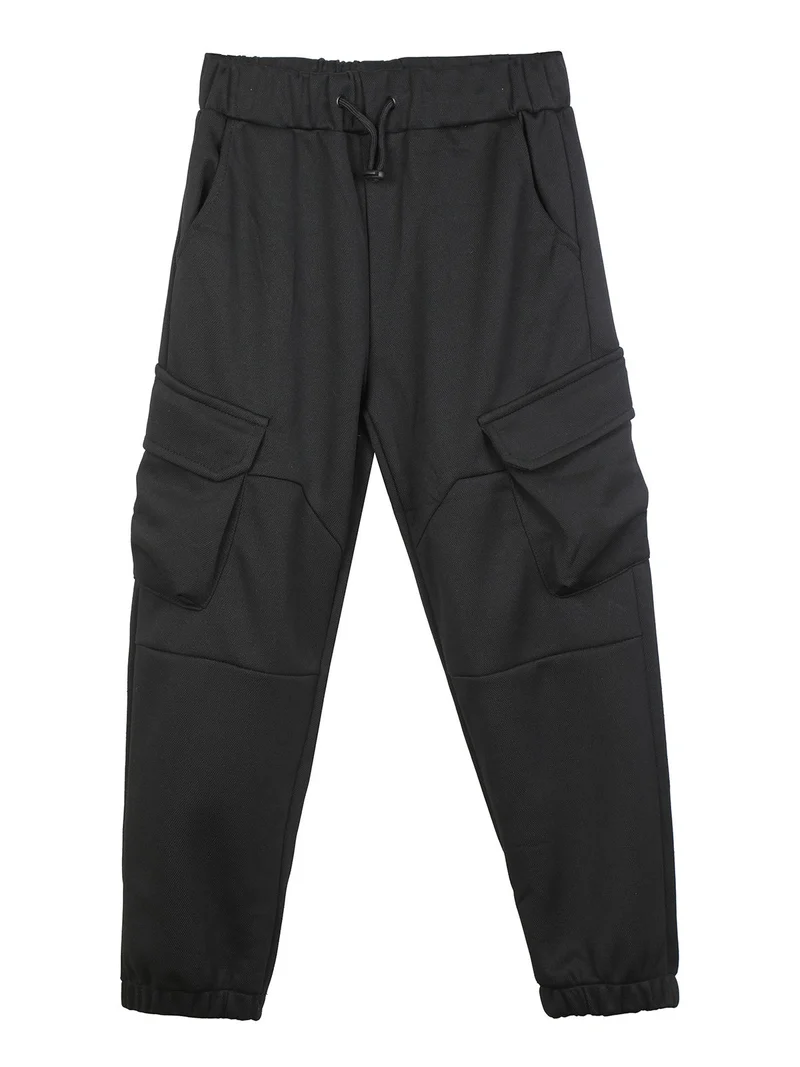 Pantaloni da bambino con tasconi e polsini - nero
