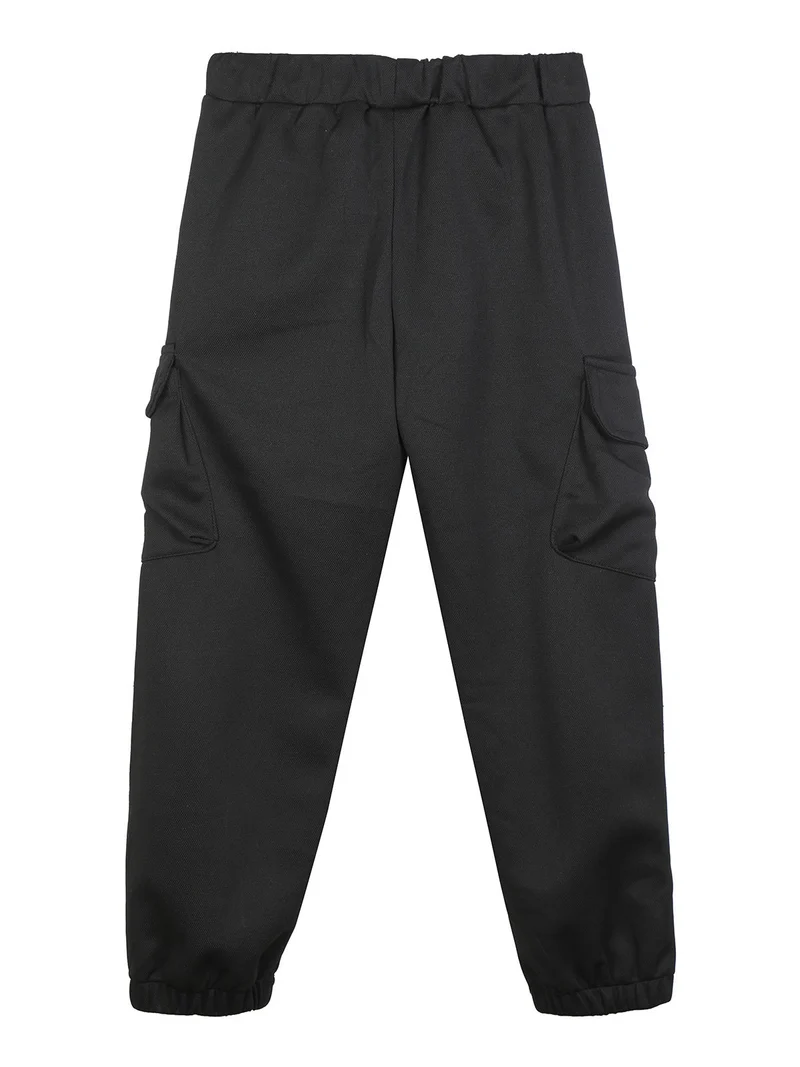 Pantaloni da bambino con tasconi e polsini - nero