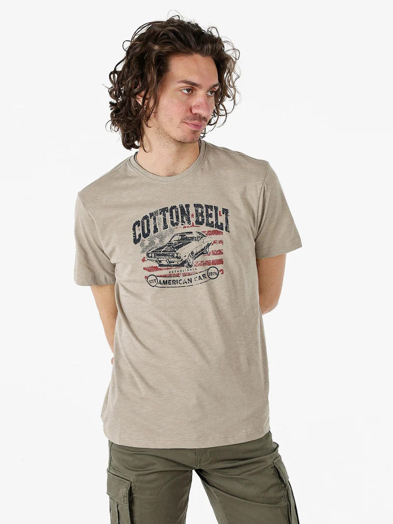 T-shirt da uomo in cotone con stampa - fango