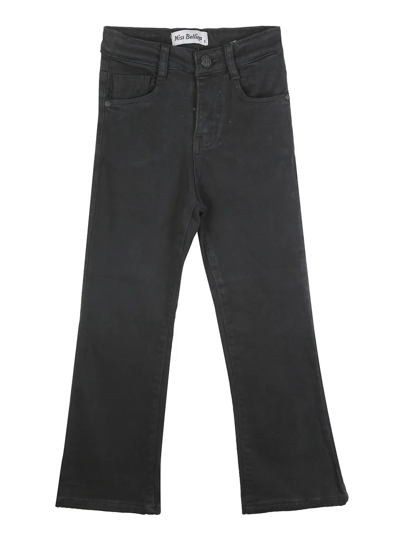 Pantaloni a zampa da bambina - nero