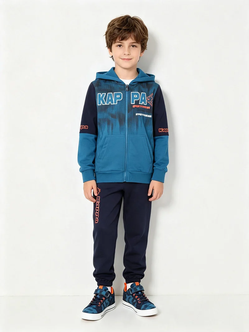 Completo tuta da bambino 2 pezzi full zip con cappuccio - blu