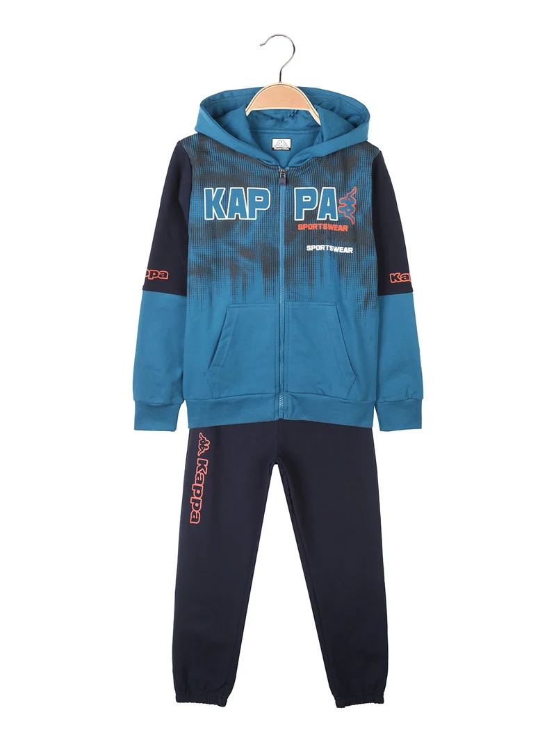 Completo tuta da bambino 2 pezzi full zip con cappuccio - blu