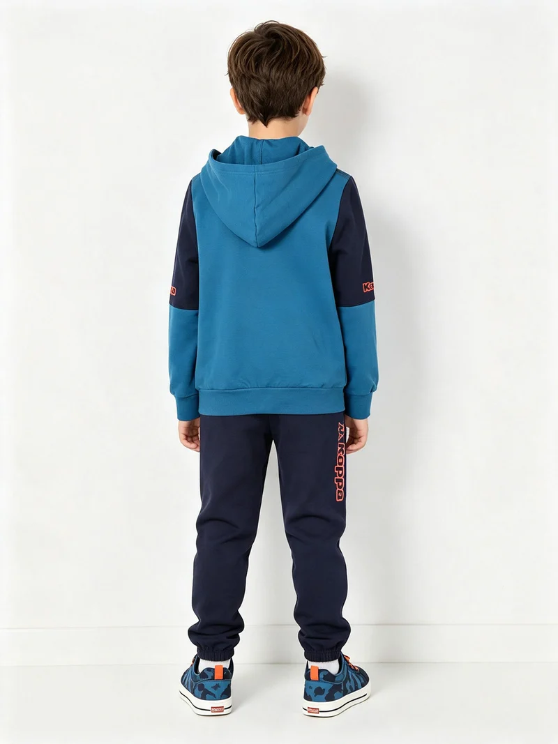 Completo tuta da bambino 2 pezzi full zip con cappuccio - blu