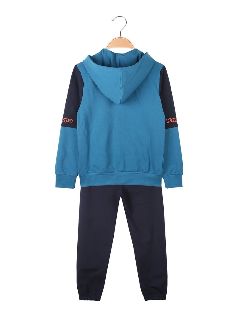 Completo tuta da bambino 2 pezzi full zip con cappuccio - blu