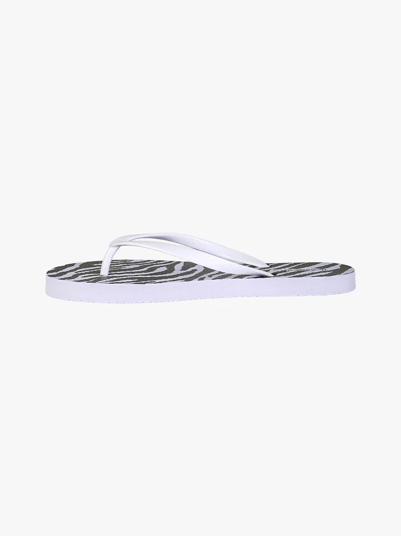 Infradito donna animalier in gomma - bianco