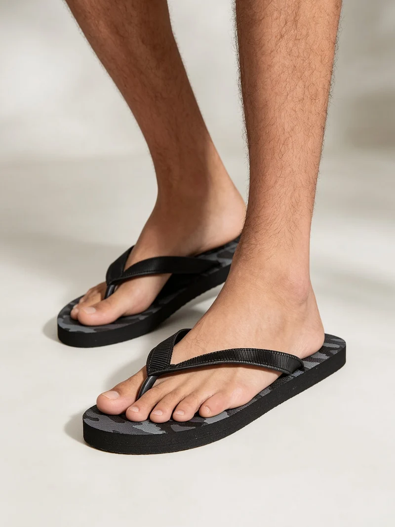 Infradito uomo da mare militari in gomma - nero