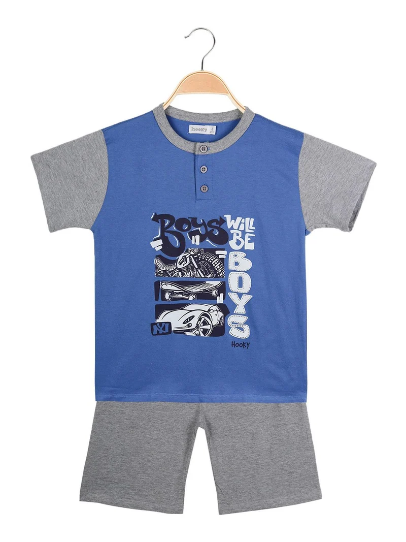 Pigiama corto bimbo - blu