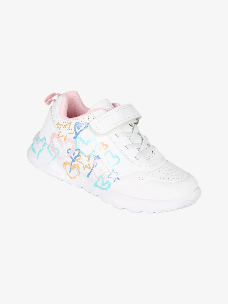Sneakers da ragazza con cinturino a strappo - bianco