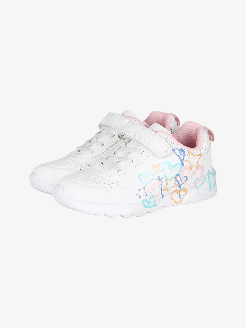 Sneakers da ragazza con cinturino a strappo - bianco