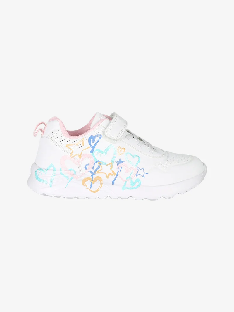Sneakers da ragazza con cinturino a strappo - bianco