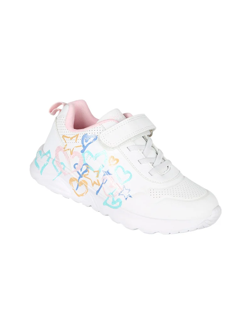 Sneakers da ragazza con cinturino a strappo - bianco