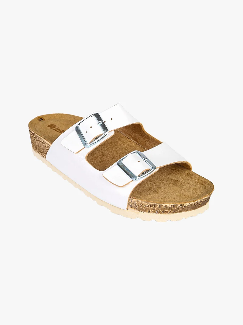 Ciabatte da donna con fibbie - bianco