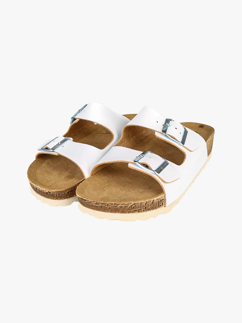 Ciabatte da donna con fibbie - bianco
