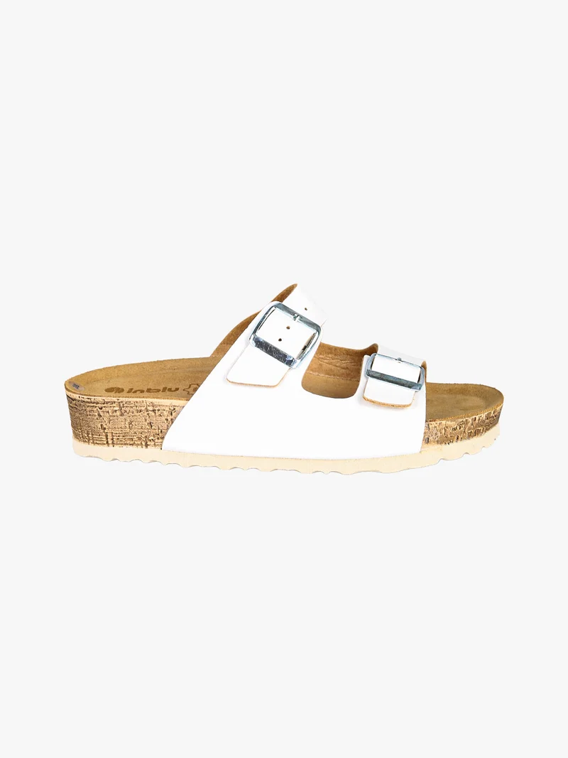 Ciabatte da donna con fibbie - bianco