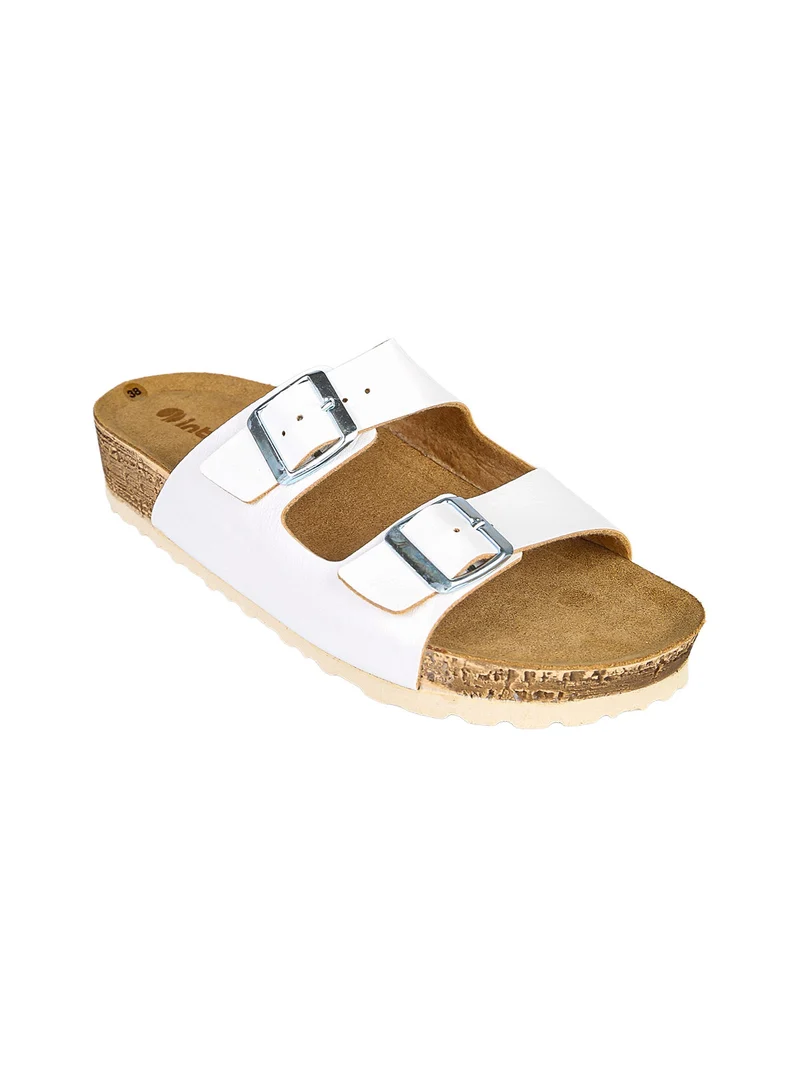 Ciabatte da donna con fibbie - bianco