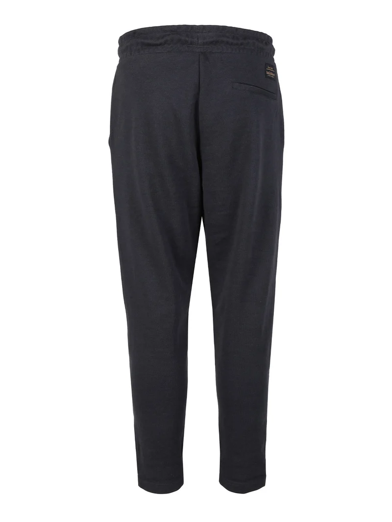 Pantaloni casual da uomo con coulisse - blu scuro