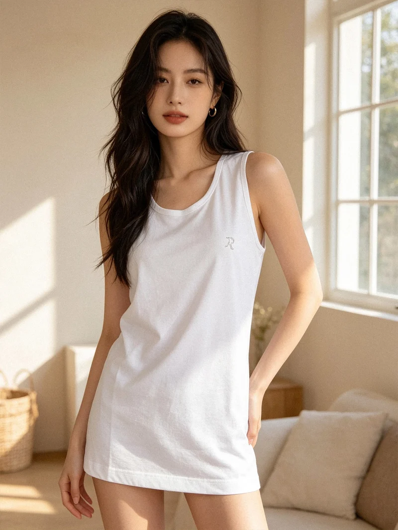 Canotta donna in cotone - bianco