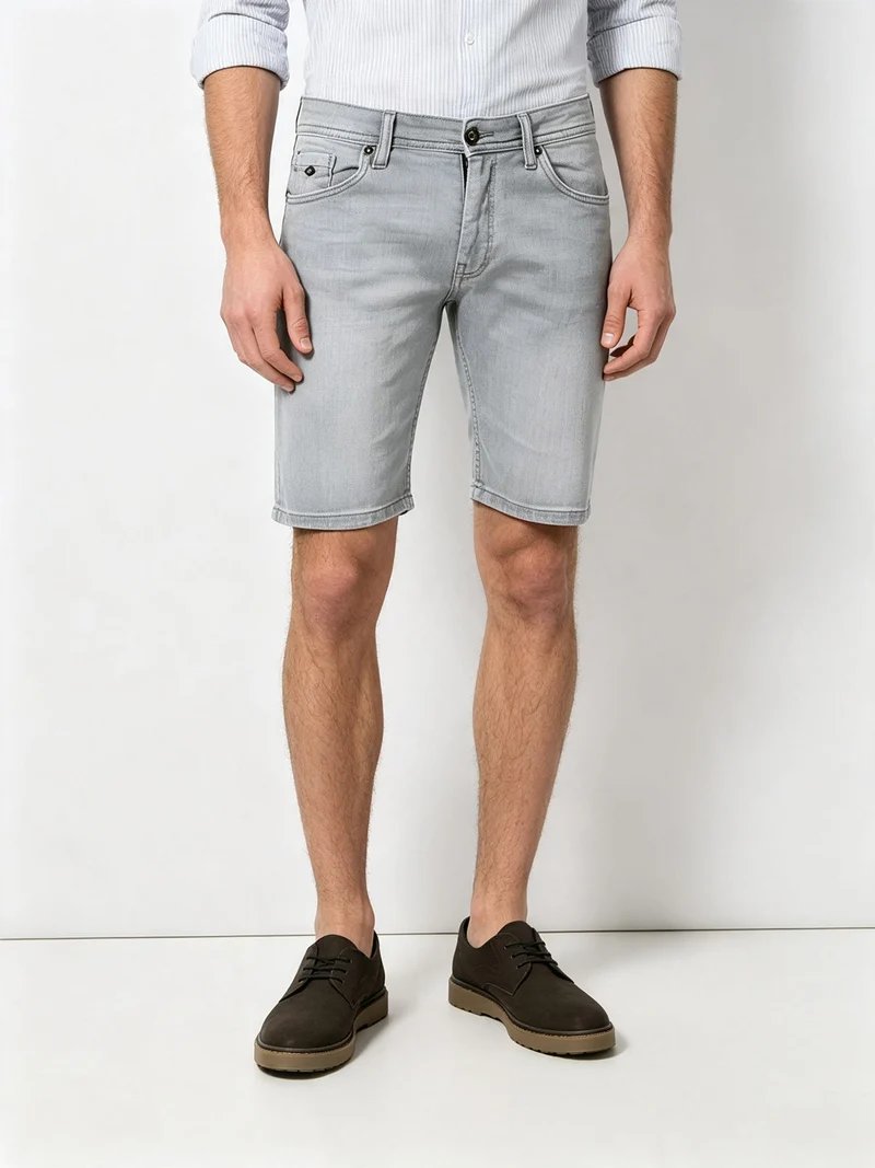 Bermuda da uomo in jeans - grigio
