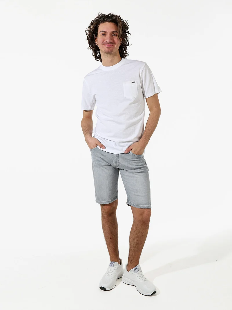 Bermuda da uomo in jeans - grigio