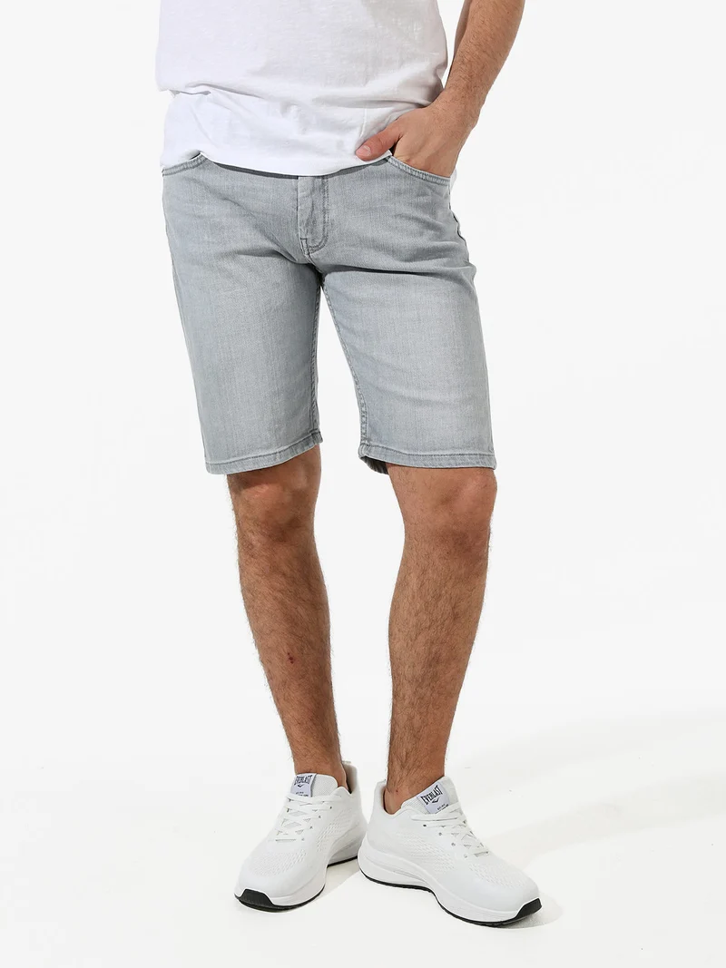 Bermuda da uomo in jeans - grigio