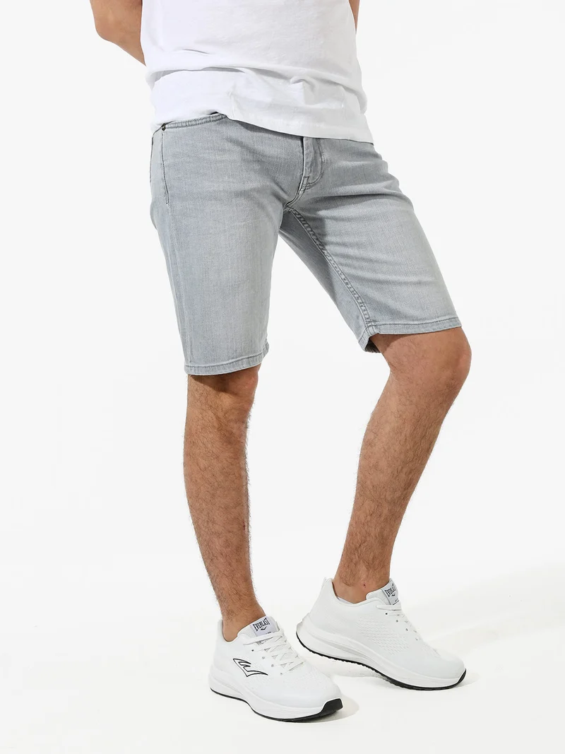 Bermuda da uomo in jeans - grigio