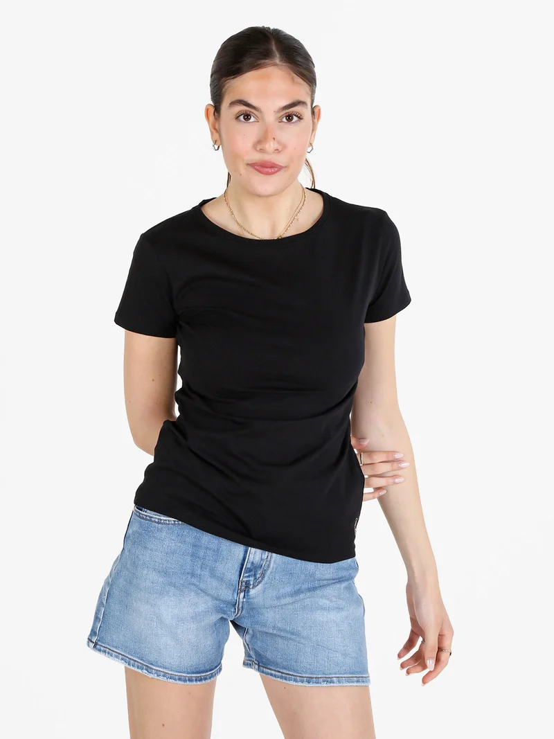 T-shirt donna in cotone - nero