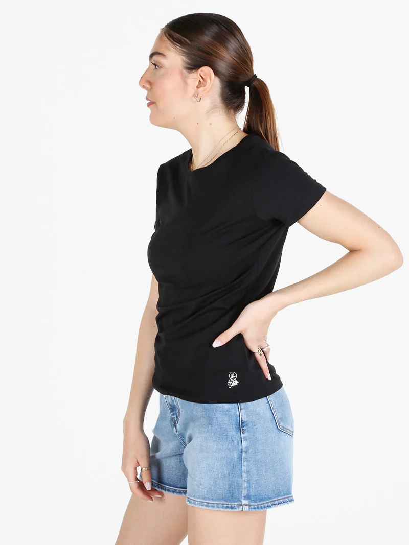 T-shirt donna in cotone - nero