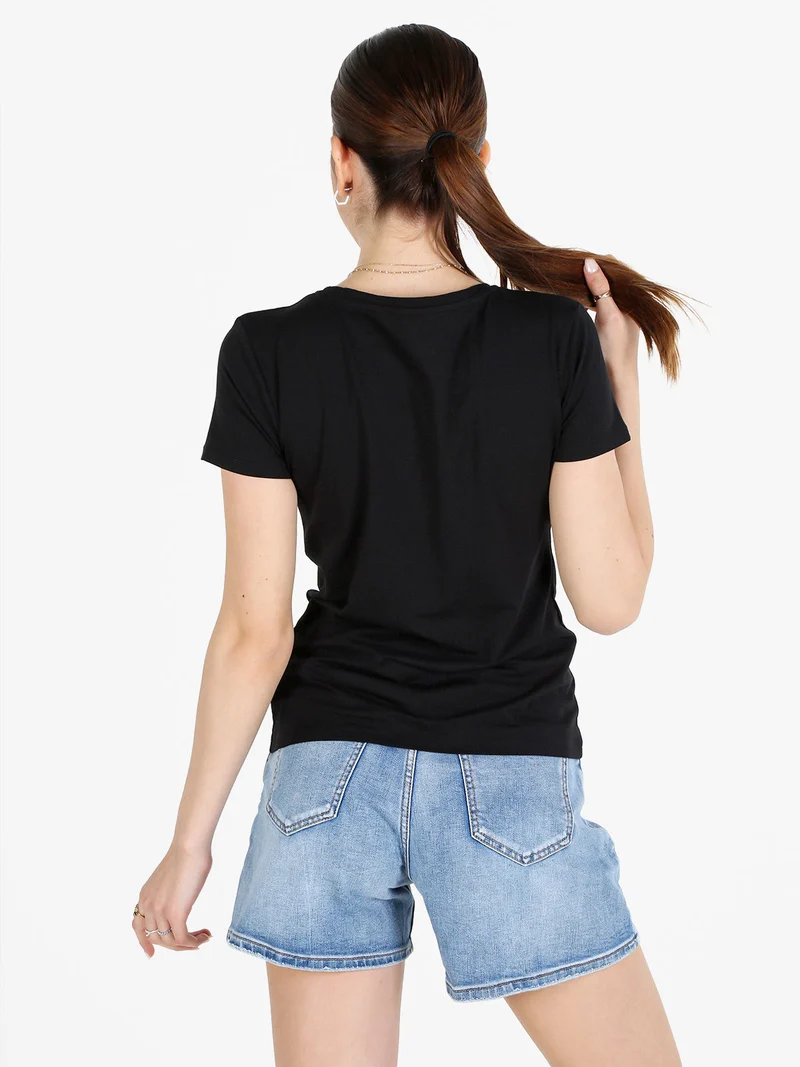 T-shirt donna in cotone - nero