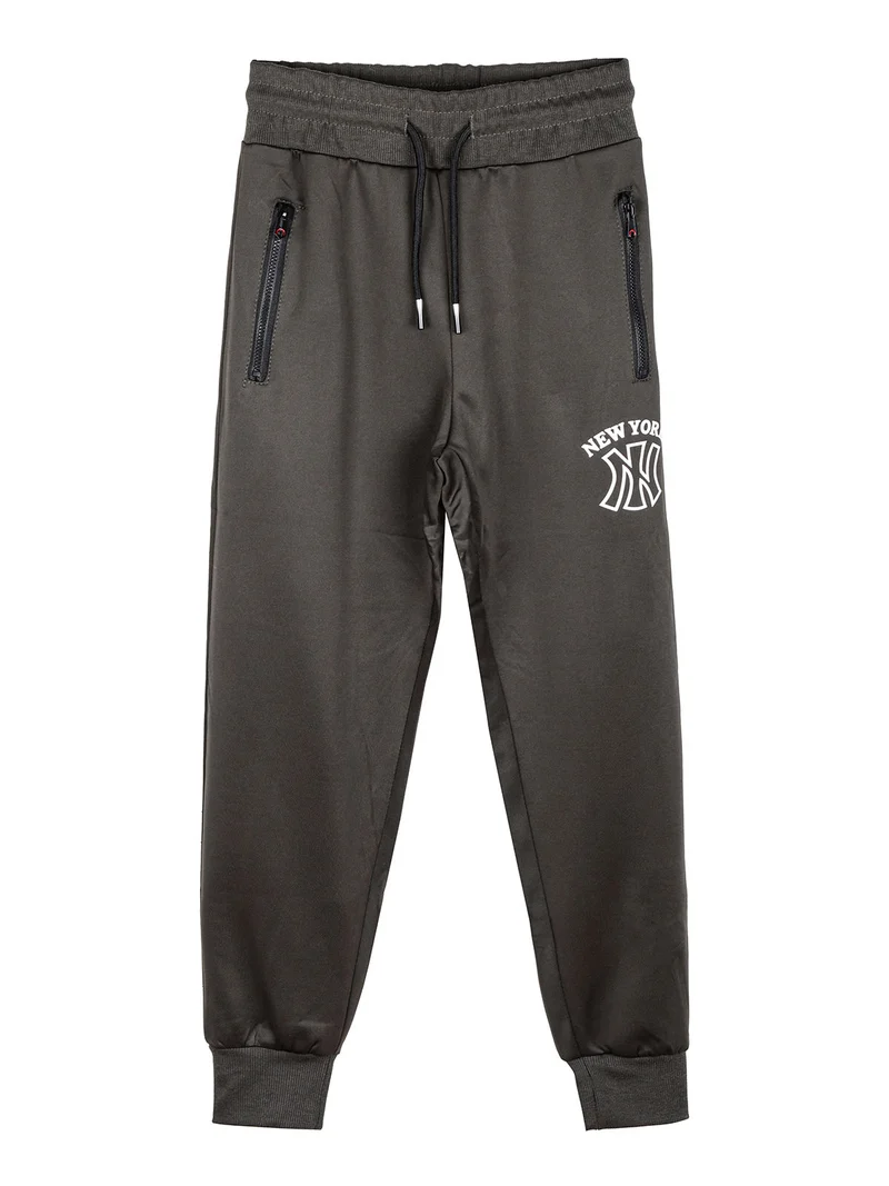 Pantaloni sportivi da bambino con polsini e coulisse - militare