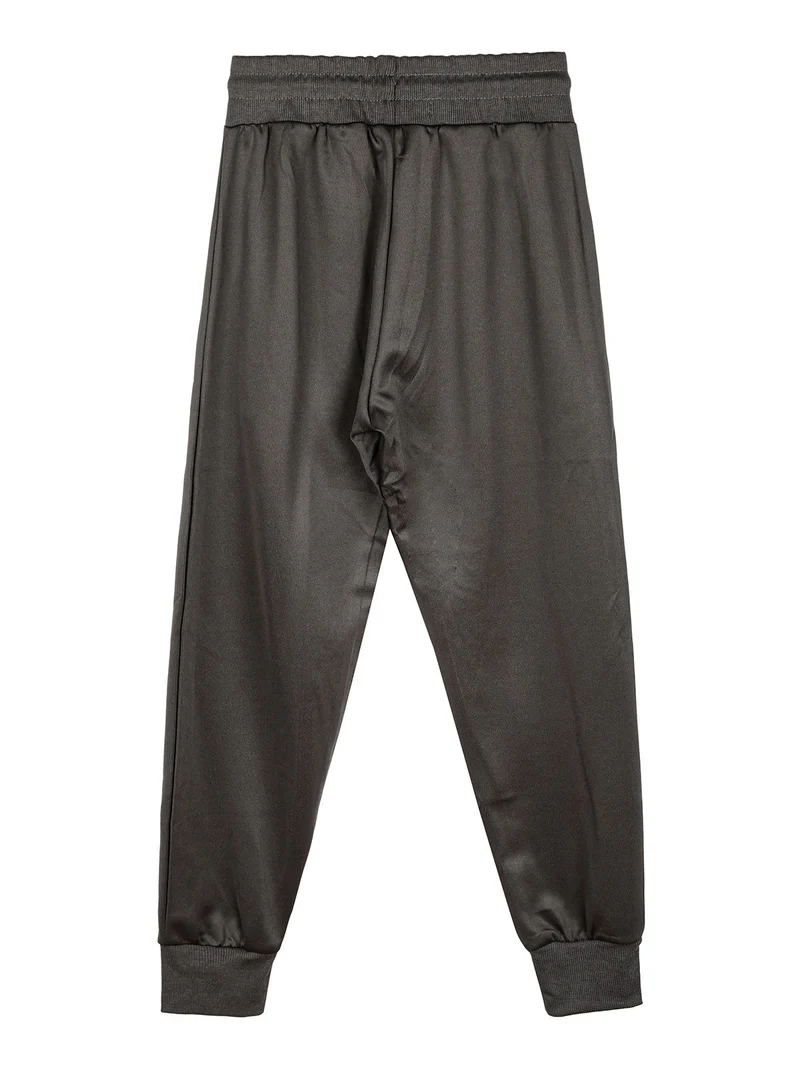 Pantaloni sportivi da bambino con polsini e coulisse - militare