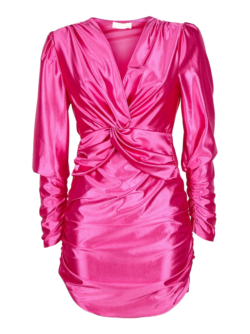 Vestito da donna drappeggiato - fucsia